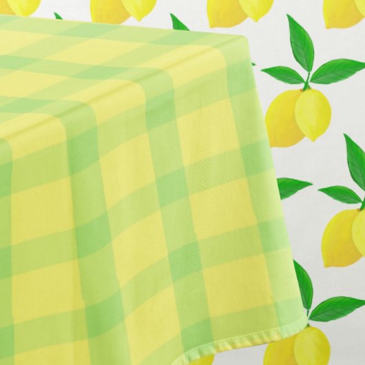 Yellow Green Rustic Plaid Check Tischdecke