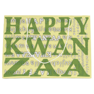 Yellow Green Seven Days of Kwanzaa Große Geschenktüte