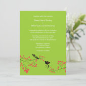 Yellow Green Spring Theme Weddings Template Einladung (Stehend Vorderseite)