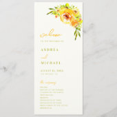 Yellow Green Summer Floral Vibrant Bloom Wedding Programm (Vorderseite)