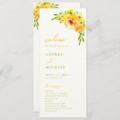 Yellow Green Summer Floral Vibrant Bloom Wedding Programm (Vorne/Hinten)