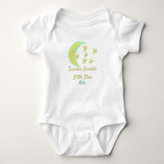 Yellow green twinkle Twinkle Little Star geben Nam Baby Strampler (Vorderseite)