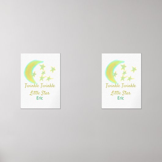 Yellow green twinkle Twinkle Little Star geben Nam Bilderwand Sets (Vorderseite)