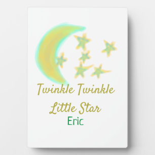 Yellow green twinkle Twinkle Little Star geben Nam Fotoplatte