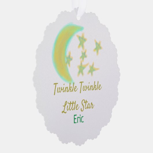 Yellow green twinkle Twinkle Little Star geben Nam Ornament Karte (Rechts)