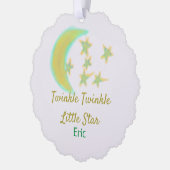 Yellow green twinkle Twinkle Little Star geben Nam Ornament Karte (Links)
