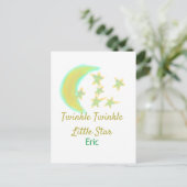 Yellow green twinkle Twinkle Little Star geben Nam Postkarte (Stehend Vorderseite)