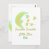 Yellow green twinkle Twinkle Little Star geben Nam Postkarte (Vorne/Hinten)
