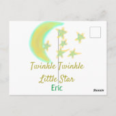 Yellow green twinkle Twinkle Little Star geben Nam Postkarte (Rückseite)