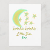 Yellow green twinkle Twinkle Little Star geben Nam Postkarte (Vorderseite)