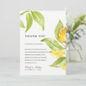 YELLOW GREEN WATERCOLOR FOLIAGE OLIVE DANK DANKESKARTE (Stehend Vorderseite)