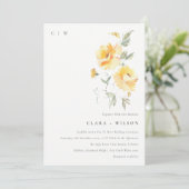 Yellow Green Watercolor Rose Blume Hochzeit Einladung (Stehend Vorderseite)