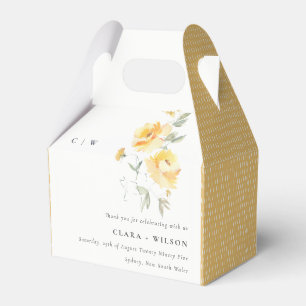 Yellow Green Watercolor Rose Blume Hochzeit Geschenkschachtel
