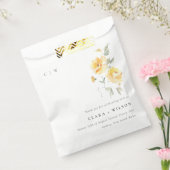 Yellow Green Watercolor Rose Blume Hochzeit Geschenktütchen (Versiegelt)