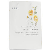 Yellow Green Watercolor Rose Blume Hochzeit Mittlere Geschenktüte (Vorderseite)