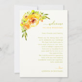 Yellow Green Wedding Welcome Letter Itinerary Card Einladung (Vorderseite)
