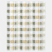 Yellow Green White Plaid Stripes Fleecedecke (Vorderseite)