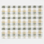Yellow Green White Plaid Stripes Fleecedecke (Vorderseite (Horizontal))