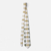 Yellow Green White Plaid Stripes Krawatte (Rückseite)