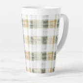 Yellow Green White Plaid Stripes Milchtasse (Rechte Ecke)
