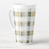 Yellow Green White Plaid Stripes Milchtasse (Linke Ecke)