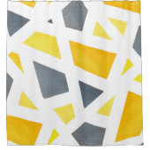 Yellow Grey Abstrakt Geometric Duschvorhang (Vorderseite)