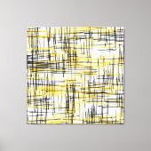 'Yellow Grey Black Scribbles' Wasserfarbe Abstrakt Leinwanddruck (Vorderseite)