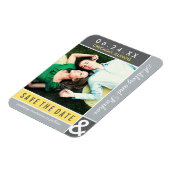 Yellow Grey Colorblock Hochzeitssemble Foto Save t Magnet (Linke Seite)