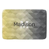 Yellow Grey Cool Ombre Geometric pattern Monogram Badematte (Vorderseite)