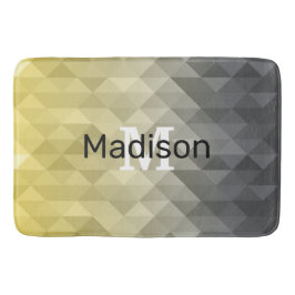 Yellow Grey Cool Ombre Geometric pattern Monogram Badematte