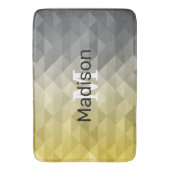 Yellow Grey Cool Ombre Geometric pattern Monogram Badematte (Vorderseite Vertikal)