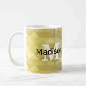 Yellow Grey Cool Ombre Geometric pattern Monogram Kaffeetasse (Links)