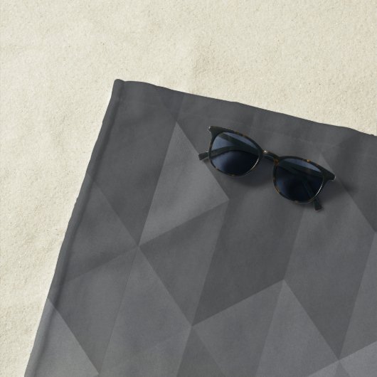 Yellow Grey Cool Ombre Geometric pattern Monogram Strandtuch (Beispiel)