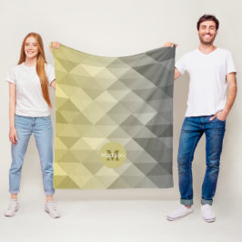 Yellow Grey Cool Ombre Geometric pattern Moonogram Fleecedecke