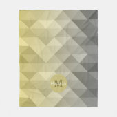Yellow Grey Cool Ombre Geometric pattern Moonogram Fleecedecke (Vorderseite)