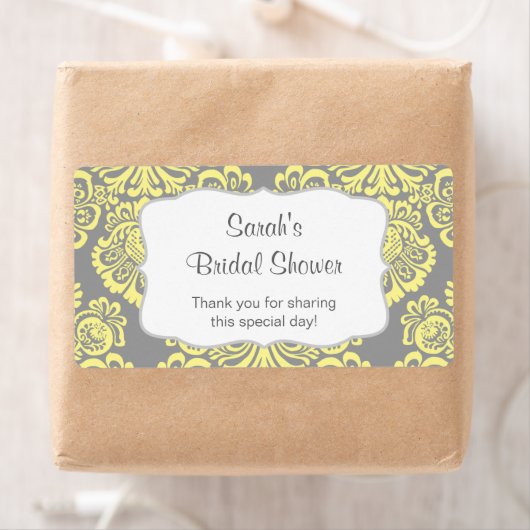 Yellow Grey Damask Water Bottle - Passen Sie sie a (Insitu)