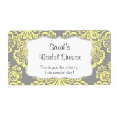 Yellow Grey Damask Water Bottle - Passen Sie sie a (Vorne)