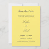 Yellow Grey Elegant Wedding Save the Date (Vorderseite)