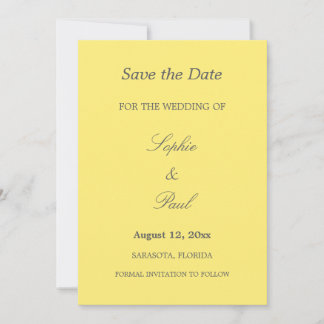 Yellow Grey Elegant Wedding Save the Date