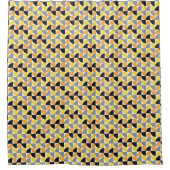 Yellow Grey Geometric Duschvorhang (Vorderseite)