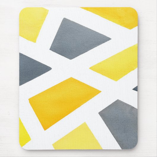 Yellow Grey Geometric Mousepad (Vorne)