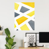 Yellow Grey Geometric Poster (Heimbüro)