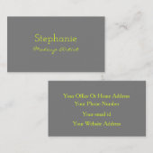 Yellow Grey Gray Custom Neon Color Makeup Artist Terminkarte (Vorne/Hinten)