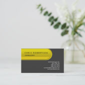 Yellow Grey Pill Button Muster Business Card Visitenkarte (Stehend Vorderseite)