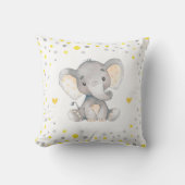 Yellow Grey Polka Dot Elephant Baby ShowKinderzimm Kissen (Vorderseite)