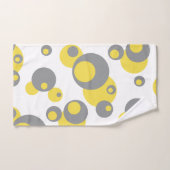 Yellow Grey Retro Circles Badhandtuch Set (Handtuch)
