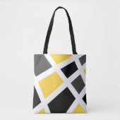 Yellow Grey Schwarz-weiß Geometric Tasche (Vorderseite)