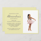 Yellow Grey Script Dance Erwägungsgrund Foto laden Einladung (Vorne/Hinten)