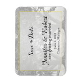 Yellow Grey Silver Oak Mossy Wedding Save the Date Magnet (Vertikal)