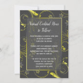 Yellow Grey Virtual Wedding Livestream Wedding Einladung (Rückseite)